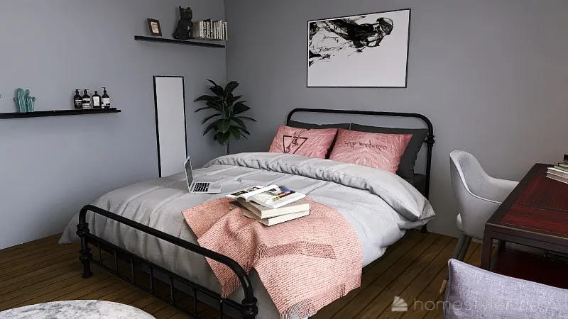 Room Pink & Grey 3d design renderings
