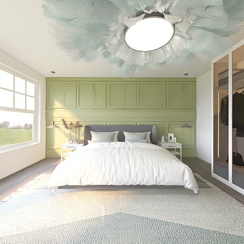 Pastel bedroom 3d design renderings
