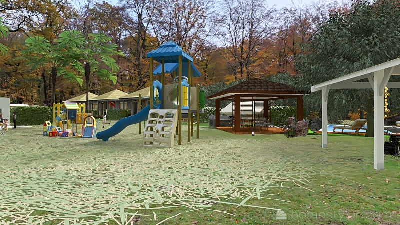 camping dans les bois 3d design renderings
