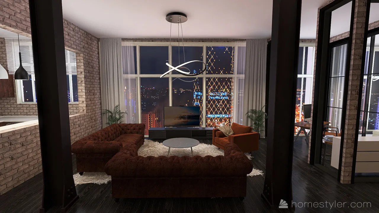 industrial loft 3d design renderings