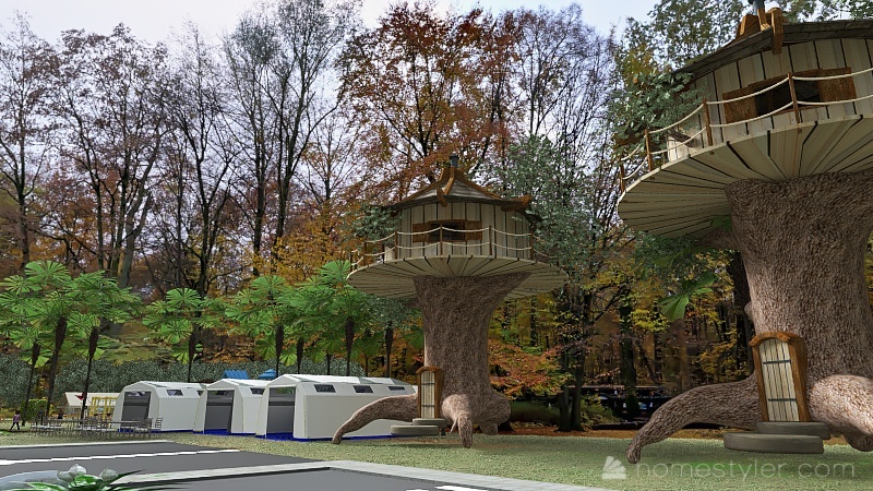 camping dans les bois 3d design renderings