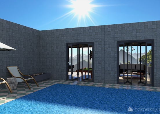 Clubhouse with Infinity Pool Design Rendering