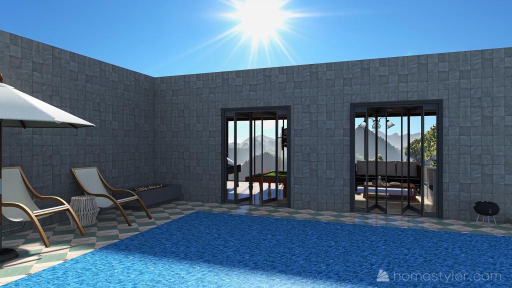 Clubhouse with Infinity Pool 3d design renderings