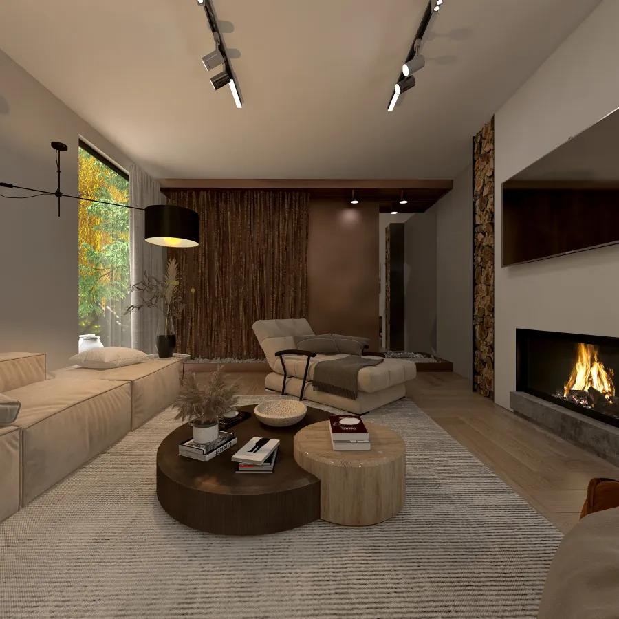 Scandinavian Refugio de otoño WoodTones ColorScemeOther 3d design renderings