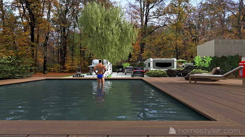 camping dans les bois 3d design renderings