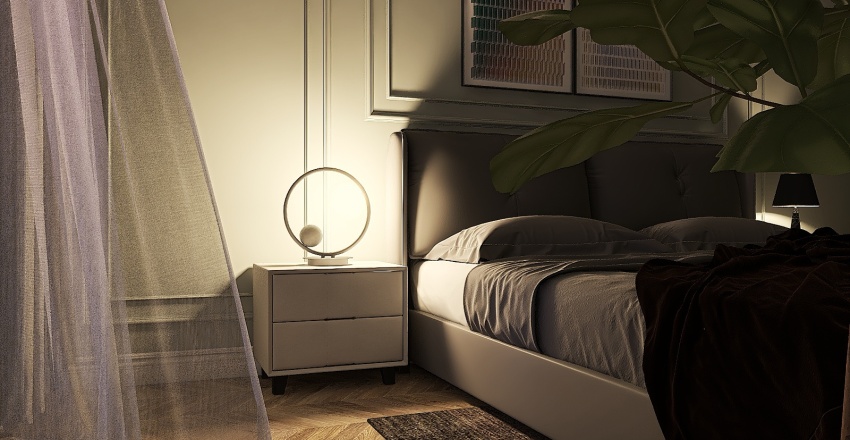 American Classic styled bedroom 3d design renderings
