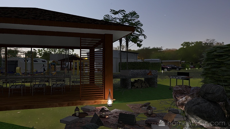 camping dans les bois 3d design renderings