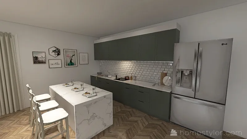 Salón/Cocina/Comedor 3d design renderings