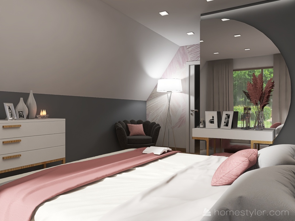 woman's bedroom 3d design renderings