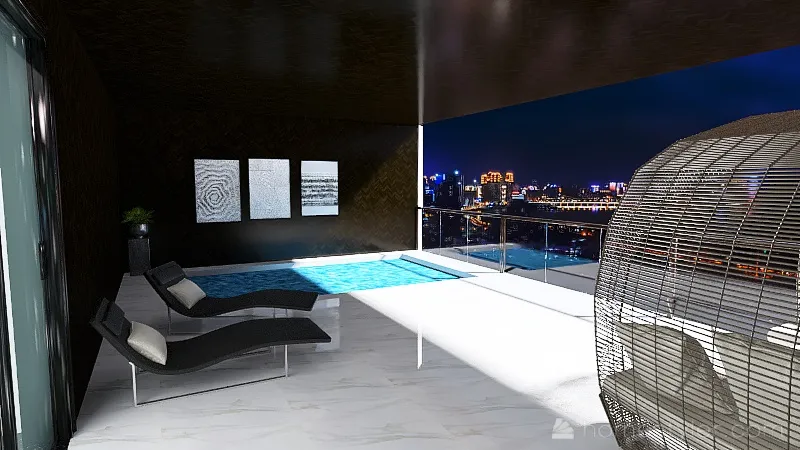 HOTEL DE LUJO NEGRO 3d design renderings
