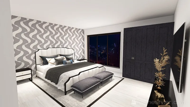 HOTEL DE LUJO NEGRO 3d design renderings