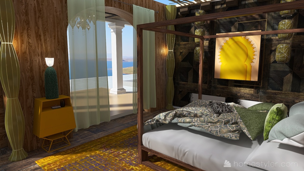 StyleOther Traditional chambres d'hotes quelque part en orient Orange Blue 3d design renderings