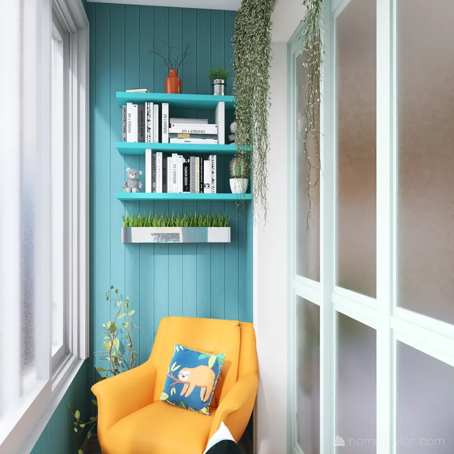 Project2 - Flat for young family (1 room) 3d design renderings