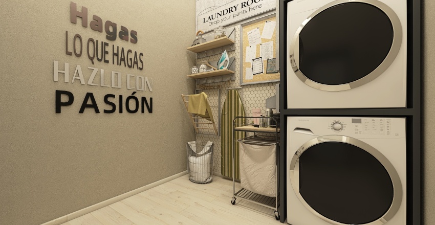 Contemporary ColorScemeOther Grey Green Laundry Room 3d design renderings