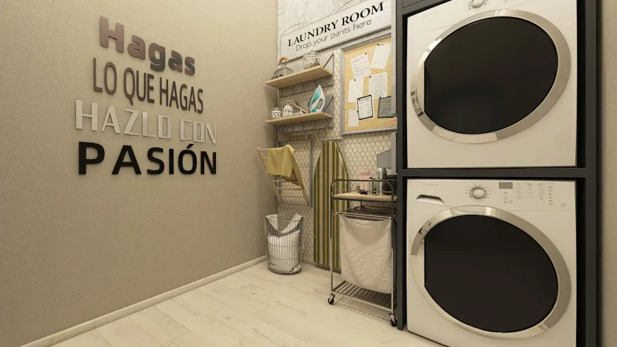 Contemporary ColorScemeOther Grey Green Laundry Room 3d design renderings
