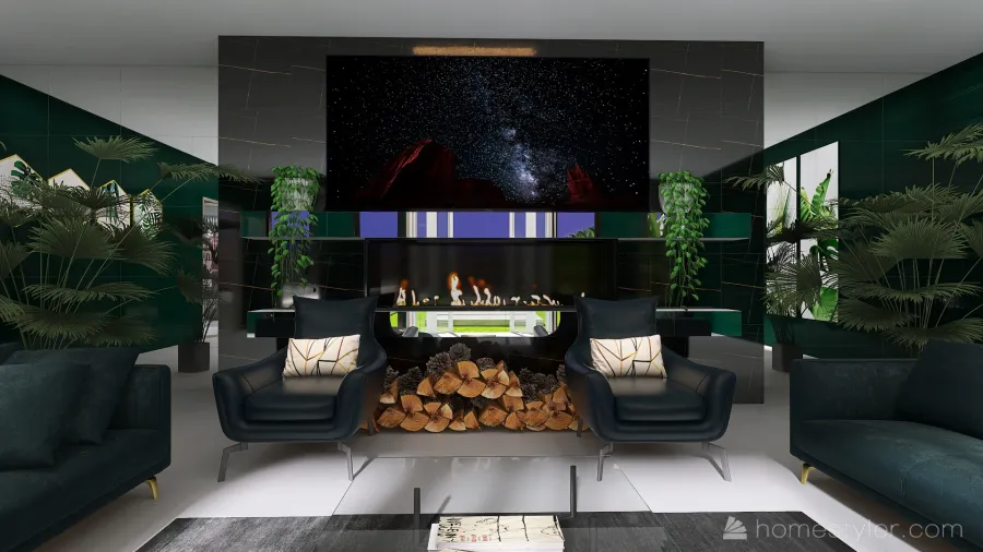 Contemporary Modern Villa2 Green 3d design renderings