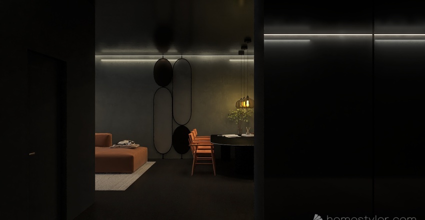 Modern dark Black 3d design renderings
