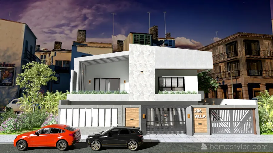 Industrial COUNTRYSIDE HOUSE Grey WoodTones 3d design renderings