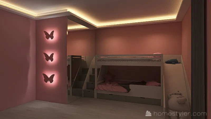 Girl's room 3d design renderings