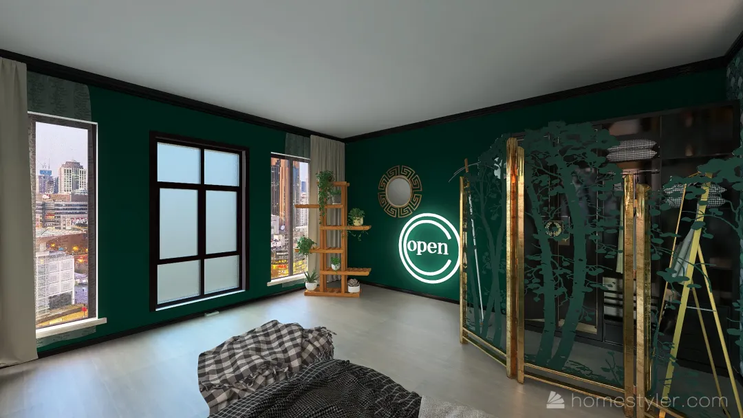 Design Principles: Movement Bedroom 3d design renderings
