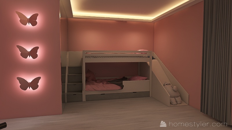 Girl's room 3d design renderings