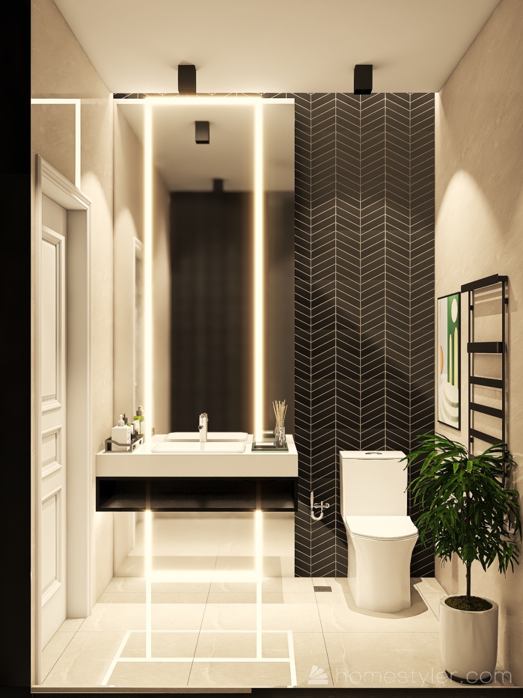 Grand Hayat - Main bathroom 3d design renderings