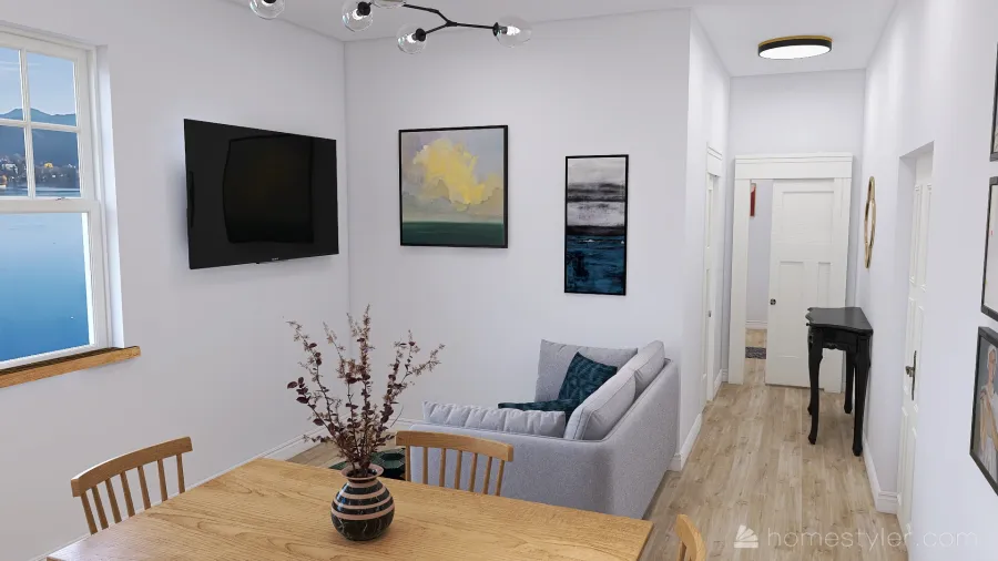 Kitchen and Livingroom 3d design renderings