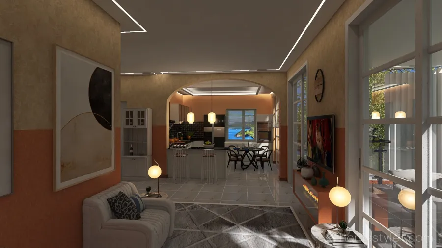 villa rimodernata 3d design renderings