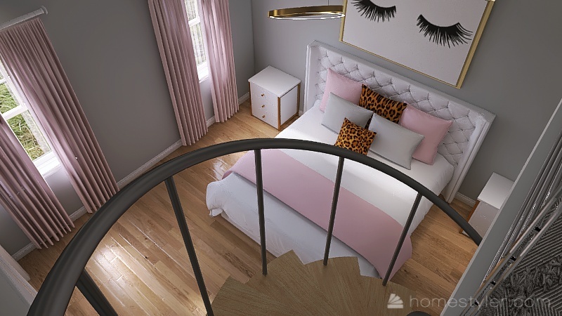 Jack and Jill Daughter Bedrooms Interior Design Render