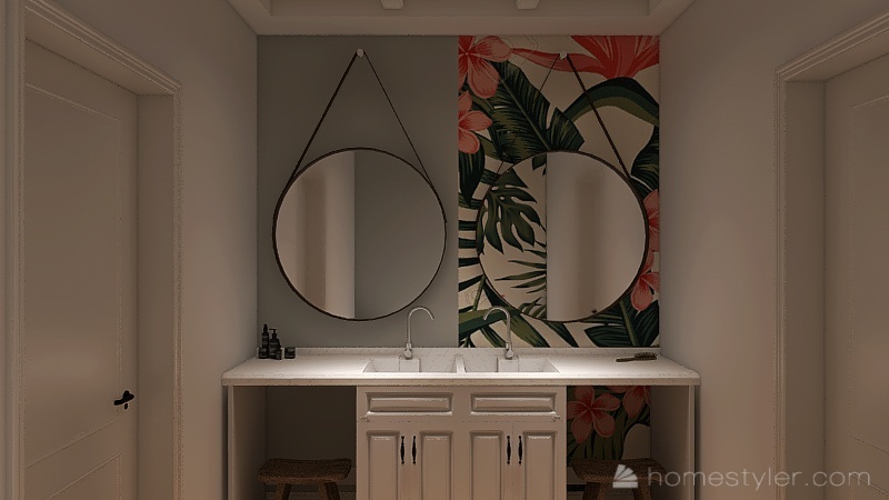 Jack and Jill Daughter Bedrooms Interior Design Render