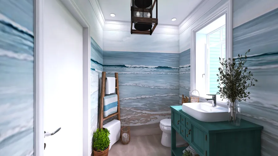Costal Blue Bathroom1 3d design renderings