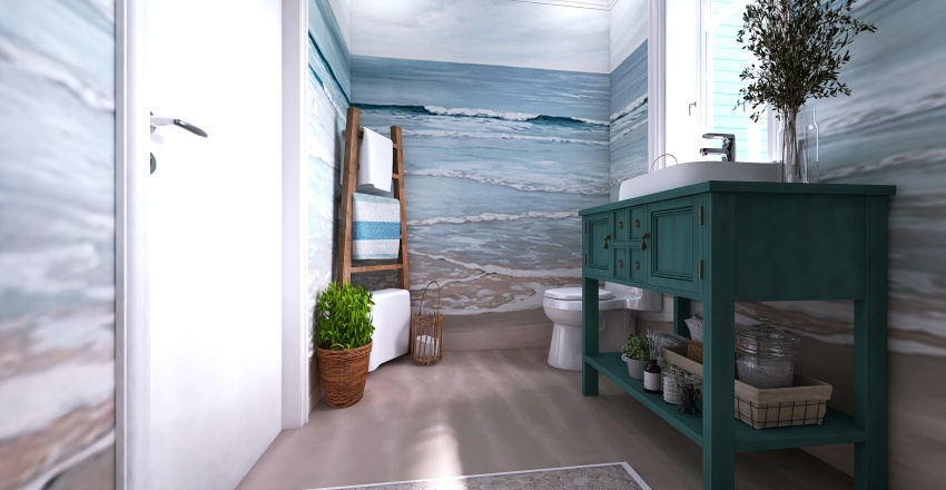 Costal Blue Bathroom1 3d design renderings