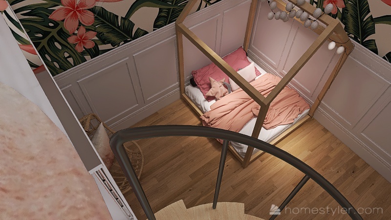 Jack and Jill Daughter Bedrooms Interior Design Render