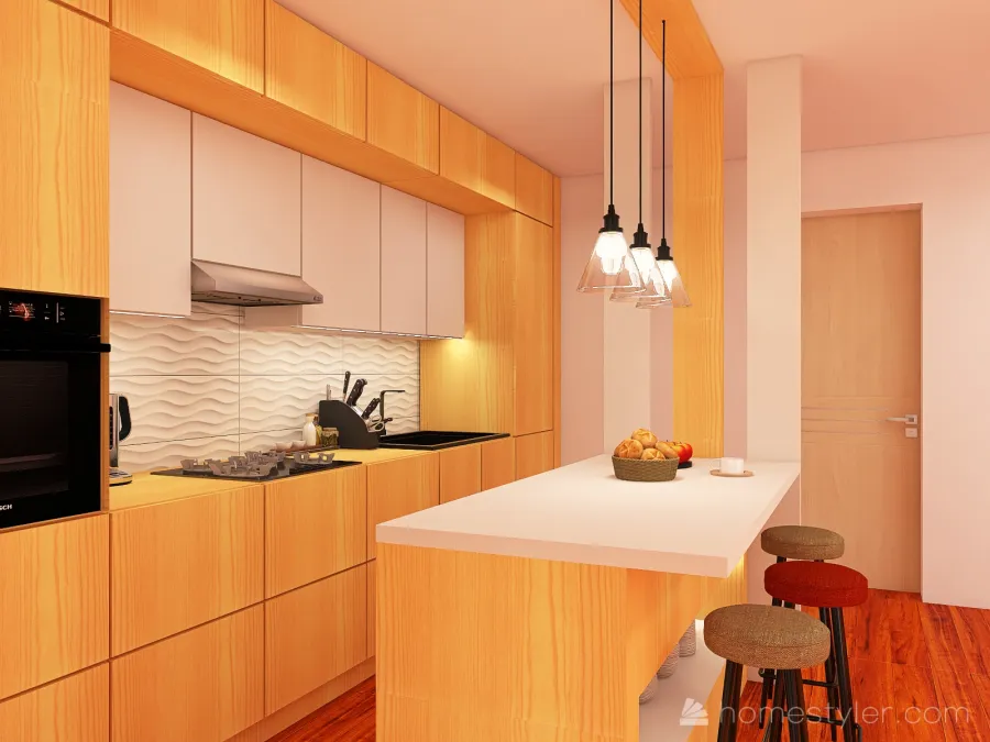 ДИМОН2 кухня прямая2 3d design renderings