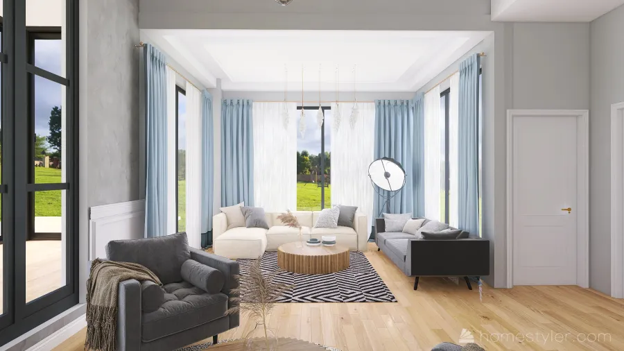 Villa Living Room 3d design renderings