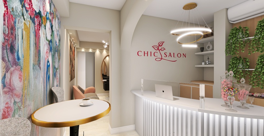 Chic Salon 3d design renderings