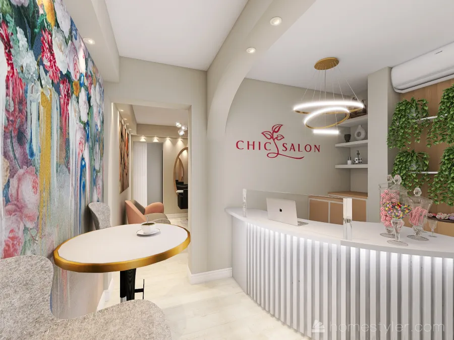 Chic Salon 3d design renderings