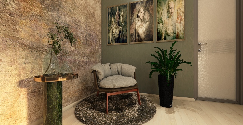 Contemporary ColorScemeOther Grey Green Corridor 3d design renderings