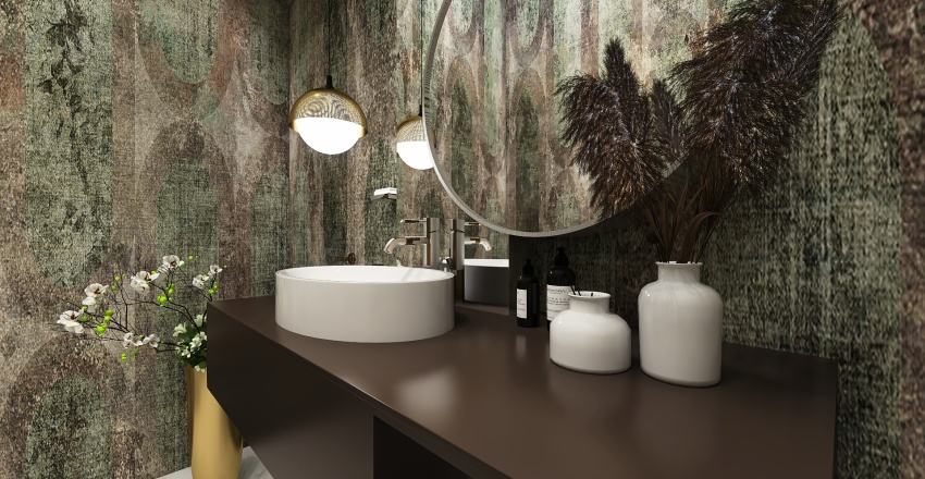 Contemporary ColorScemeOther Grey Green Bathroom 3d design renderings