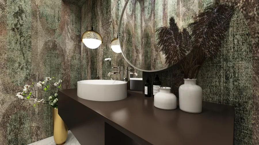 Contemporary ColorScemeOther Grey Green Bathroom 3d design renderings