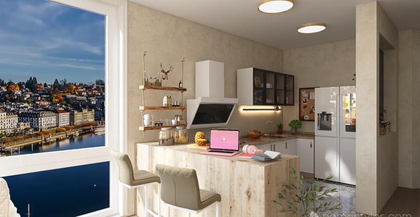 Two friends appartment 3d design renderings