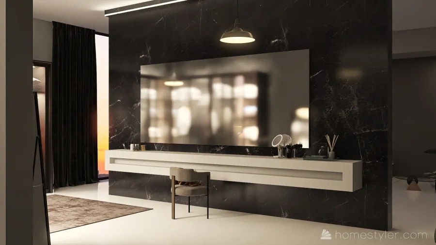Contemporary Grey Master Bedroom 3d design renderings