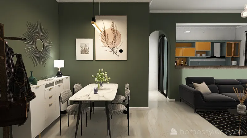 LivingDiningRoom 3d design renderings