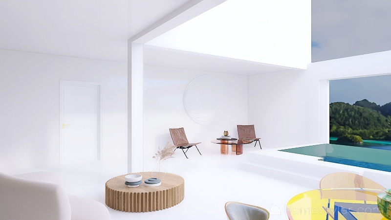 Minimalist Beach house 3d design renderings