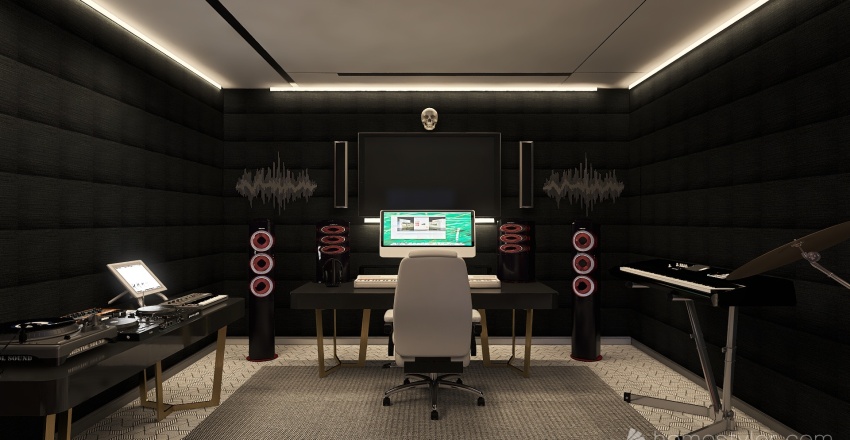 Home studio 3d design renderings