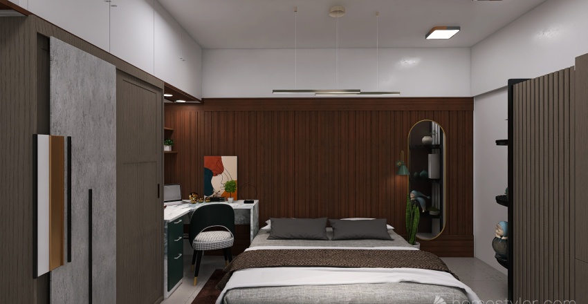 Copy of son room   elevational detail 3d design renderings