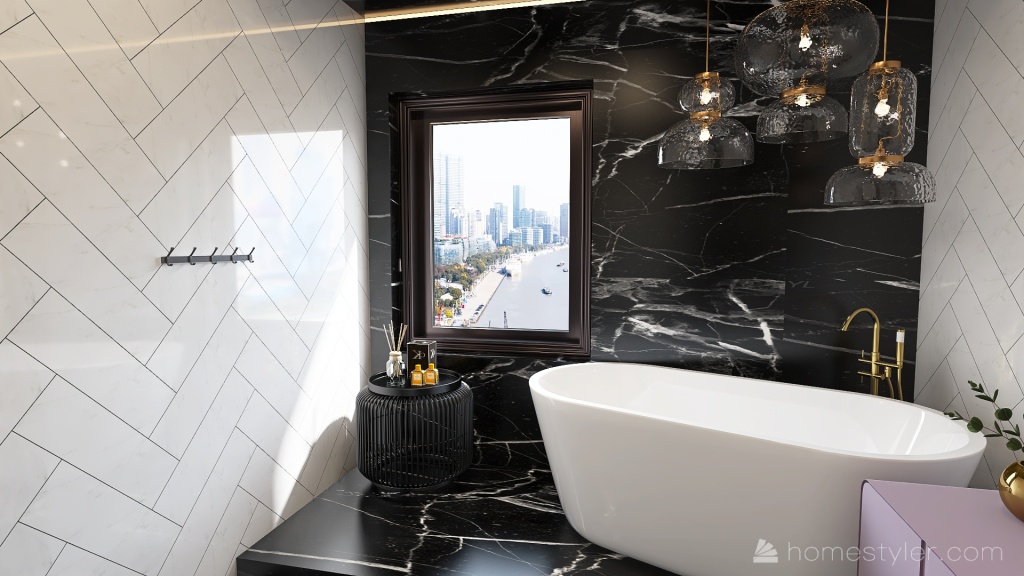 Black marble 3d design renderings