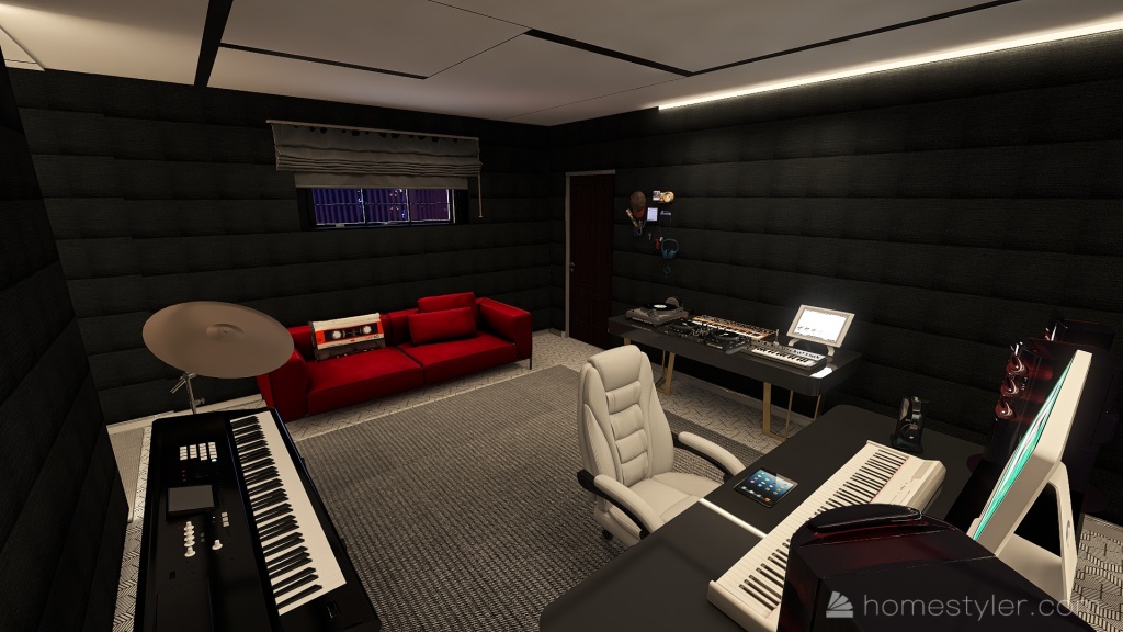 Home studio 3d design renderings