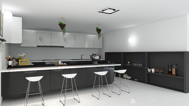 black white and grey 3d design renderings