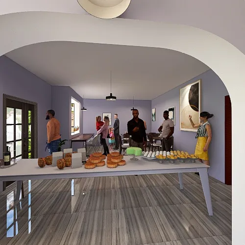 lavender peice cafe 3d design renderings
